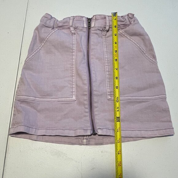 art class Lilac Denim Mini Skirt With Front Zipper Closure & Pockets - Picture 6 of 9